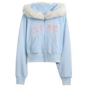 GAP x Sandy Liang Light Blue STAR Hoodie Jacket